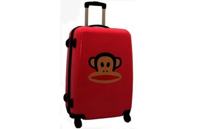 Paul Frank Julius Monkey Large 4 Wheel Suitcase - Blue/Pink.